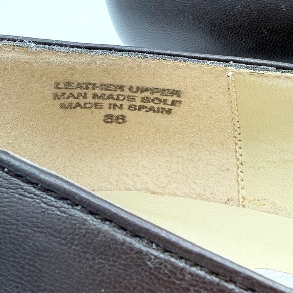 Vintage Etienne Aigner Loafers 7.5M Black Leather Horsebit Spain "Zoey" Preppy - Picture 10 of 14